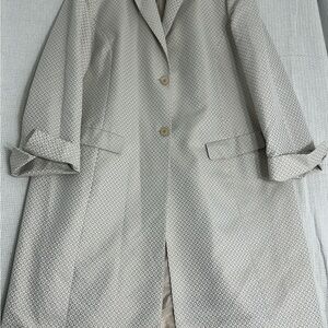 Jones New York Geometric Beige Trench Coat